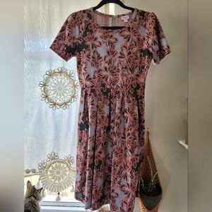 Blue and pink comfy Amelia dress by LuLaRoe, size M